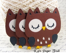 die cut owls from kats paper trail